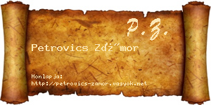 Petrovics Zámor névjegykártya